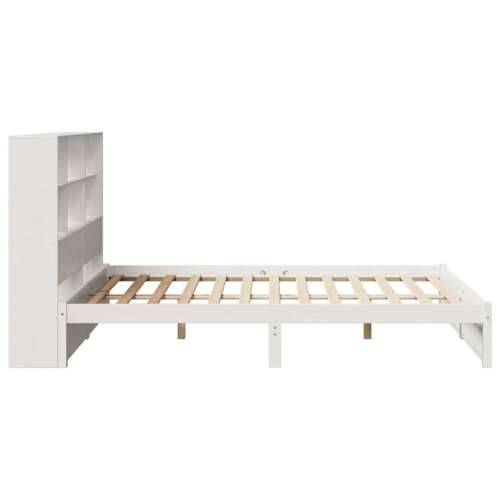 Krevet s regalom z knjige bez madraca bijeli 150x200cm borovina - Bijela 150 x 200 cm Cijena