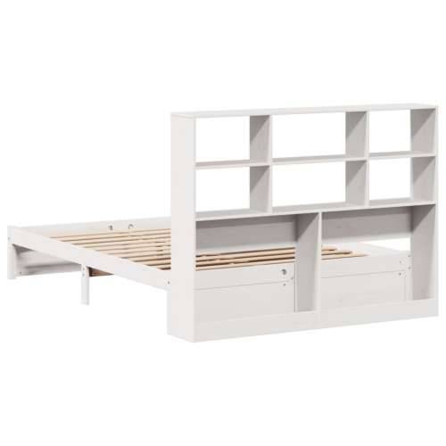Krevet s regalom z knjige bez madraca bijeli 150x200cm borovina - Bijela 150 x 200 cm Cijena