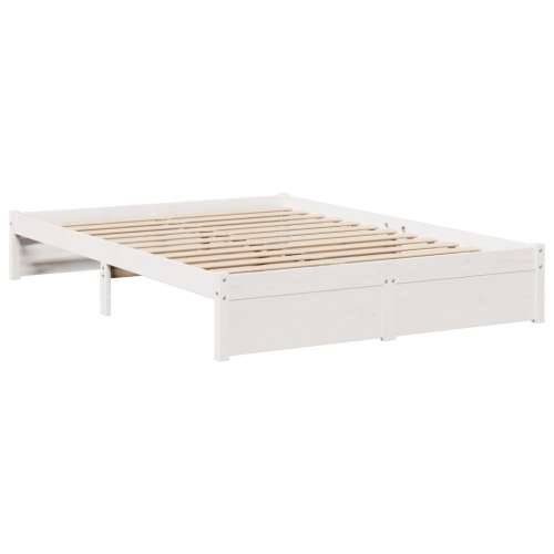 Krevet s regalom z knjige bez madraca bijeli 150x200cm borovina - Bijela 150 x 200 cm Cijena