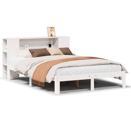 Krevet s regalom z knjige bez madraca bijeli 120x190cm borovina - Bijela 120 x 190 cm Cijena