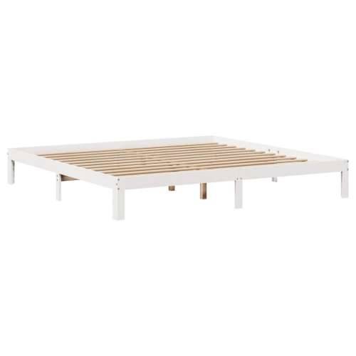 Krevet s regalom z knjige bez madraca bijeli 180x200cm borovina - Bijela 180 x 200 cm Cijena