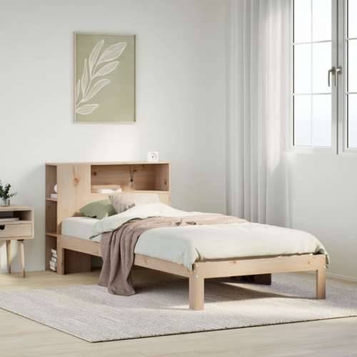 Krevet s regalom za knjige bez madraca 75x190 cm borovina Prirodna 75 x 190 cm Cijena