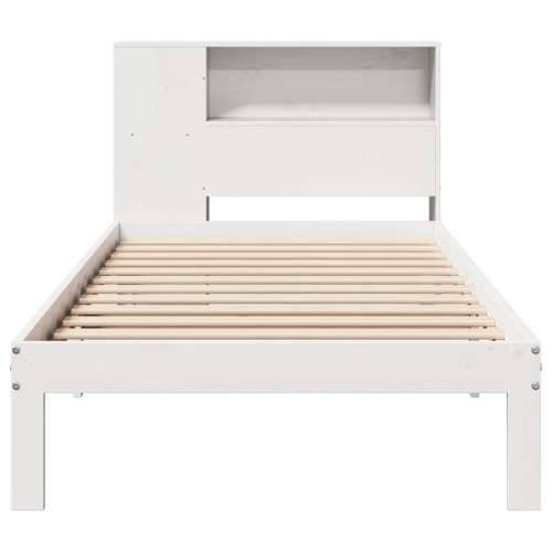 Krevet s regalom z knjige bez madraca bijeli 100x200cm borovina - Bijela 100 x 200 cm Cijena