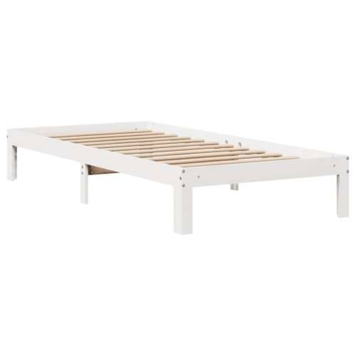 Krevet s regalom z knjige bez madraca bijeli 100x200cm borovina - Bijela 100 x 200 cm Cijena