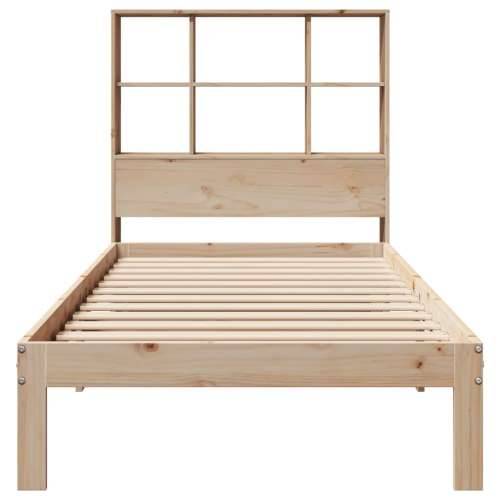 Krevet s regalom za knjige bez madraca 90x190 cm od borovine - Prirodna 90 x 190 cm Cijena