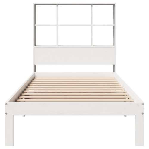 Krevet s regalom za knjige bez madraca bijeli 90x200cm borovina - Bijela 90 x 200 cm Cijena