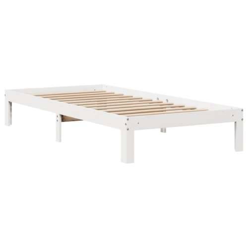 Krevet s regalom za knjige bez madraca bijeli 90x200cm borovina - Bijela 90 x 200 cm Cijena