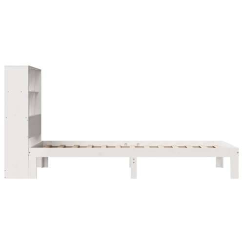 Krevet s regalom za knjige bez madraca bijeli 90x200cm borovina - Bijela 90 x 200 cm Cijena