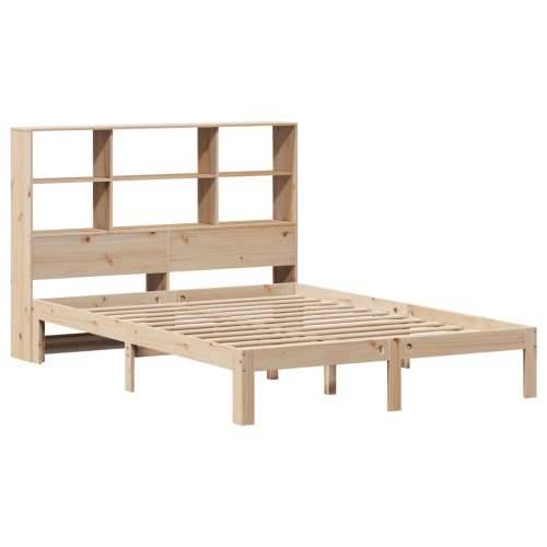 Krevet s regalom za knjige bez madraca 120x200 cm od borovine - Prirodna 120 x 200 cm Cijena