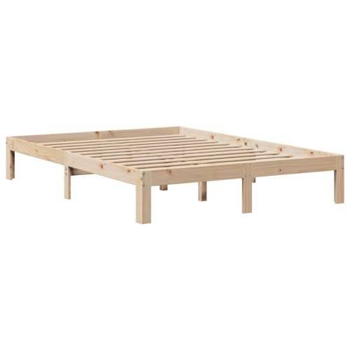 Krevet s regalom za knjige bez madraca 120x200 cm od borovine - Prirodna 120 x 200 cm Cijena