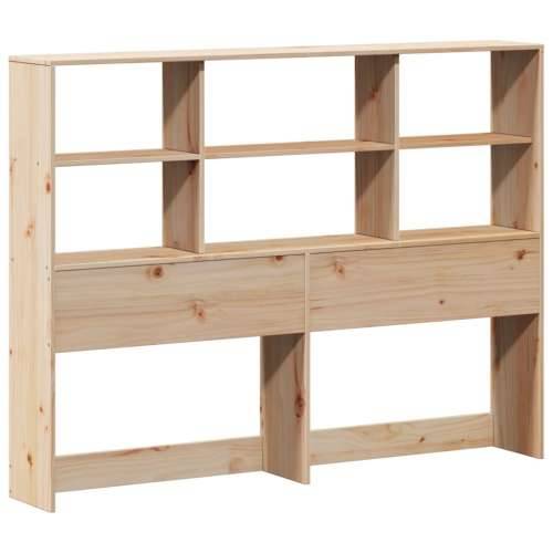 Krevet s regalom za knjige bez madraca 120x200 cm od borovine - Prirodna 120 x 200 cm Cijena