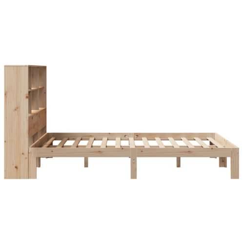Krevet s regalom za knjige bez madraca 120x200 cm od borovine - Prirodna 120 x 200 cm Cijena