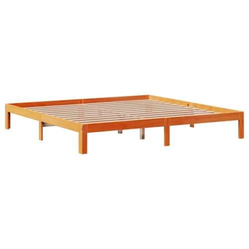 Krevet s regalom za knjige bez madraca 180x200 cm od borovine - Voštano smeđa 180 x 200 cm Cijena
