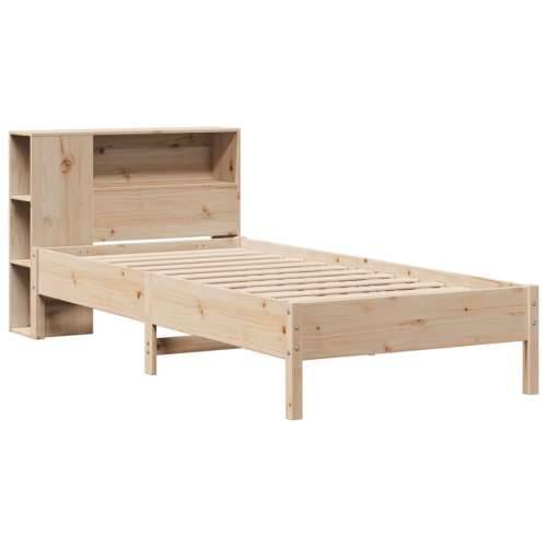 Krevet s regalom za knjige bez madraca 100 x 200 cm od borovine Prirodna 100 x 200 cm Cijena