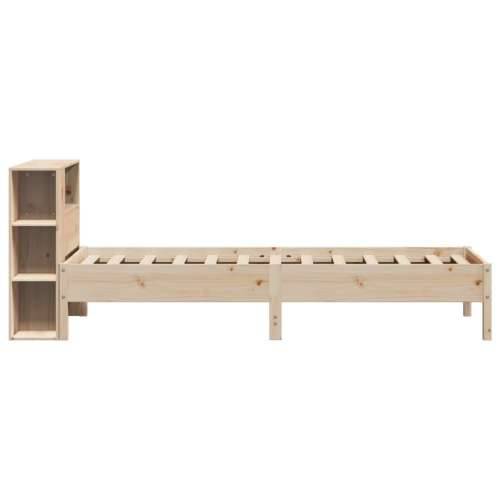 Krevet s regalom za knjige bez madraca 100 x 200 cm od borovine Prirodna 100 x 200 cm Cijena