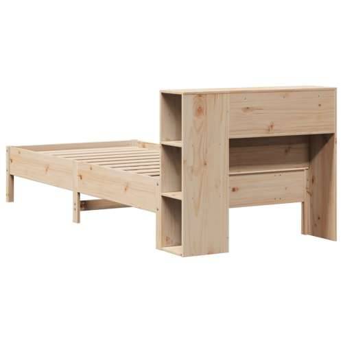 Krevet s regalom za knjige bez madraca 100 x 200 cm od borovine Prirodna 100 x 200 cm Cijena