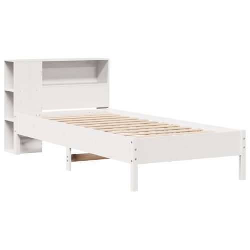 Krevet s regalom za knjige bez madraca bijeli 90x200cm borovina - Bijela 90 x 200 cm Cijena
