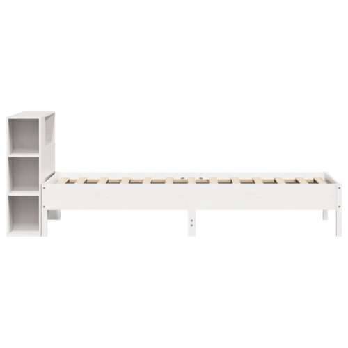 Krevet s regalom za knjige bez madraca bijeli 90x200cm borovina - Bijela 90 x 200 cm Cijena