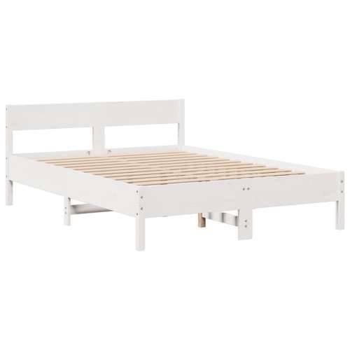 Krevet s regalom z knjige bez madraca bijeli 140x200cm borovina - Bijela 140 x 200 cm Cijena