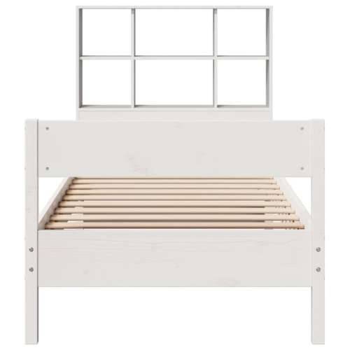 Krevet s regalom za knjige bez madraca bijeli 90x190cm borovina - Bijela 90 x 190 cm Cijena