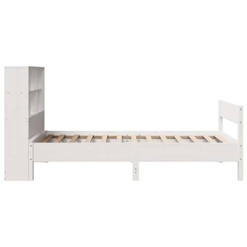 Krevet s regalom za knjige bez madraca bijeli 90x190cm borovina - Bijela 90 x 190 cm Cijena
