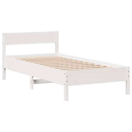Krevet s regalom za knjige bez madraca bijeli 90x190cm borovina - Bijela 90 x 190 cm Cijena