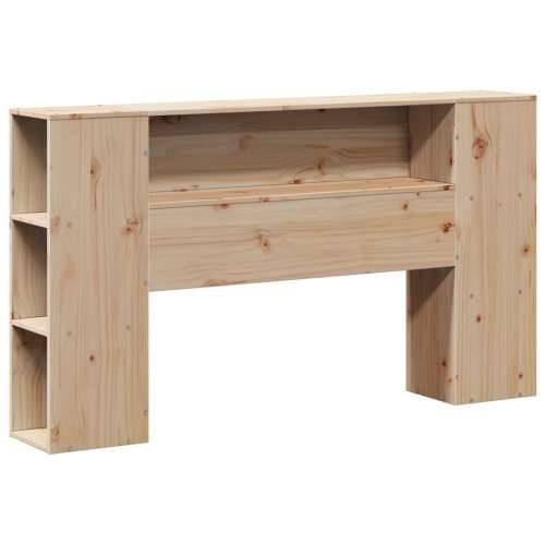 Krevet s regalom za knjige bez madraca 140x190 cm masivno drvo - Smeđa 140 x 190 cm Cijena