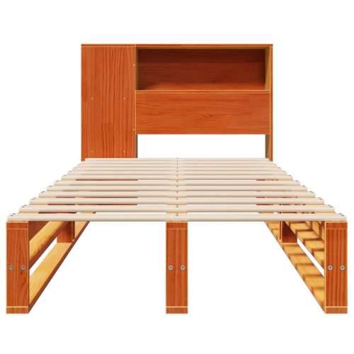 Krevet s regalom za knjige bez madraca 75 x 190 cm masivno drvo - Voštano smeđa 75 x 190 cm Cijena