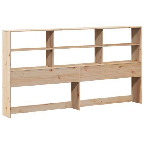 Krevet s regalom za knjige bez madraca 200x200 cm masivno drvo - Smeđa 200 x 200 cm Cijena