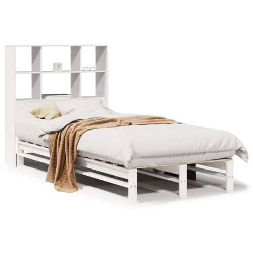 Krevet s regalom za knjige bez madraca bijeli 90x190 cm od drva - Bijela 90 x 190 cm Cijena