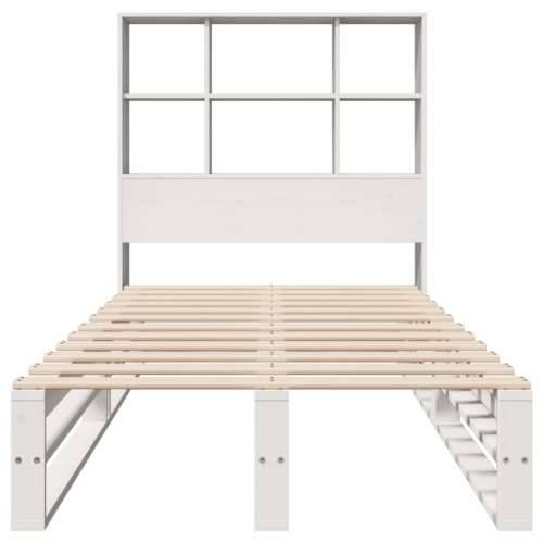 Krevet s regalom za knjige bez madraca bijeli 90x190 cm od drva - Bijela 90 x 190 cm Cijena