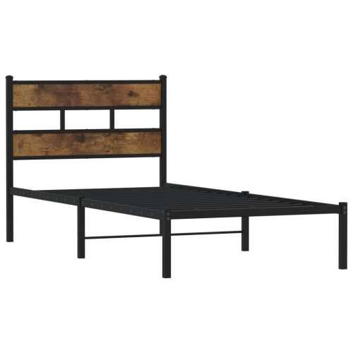 Metalni okvir kreveta bez madraca boja hrasta 90x190 cm - Dimljeni hrast 90 x 190 cm s uzglavljem Cijena