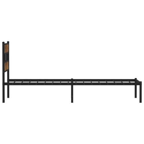 Metalni okvir kreveta bez madraca boja hrasta 90x190 cm - Dimljeni hrast 90 x 190 cm s uzglavljem Cijena