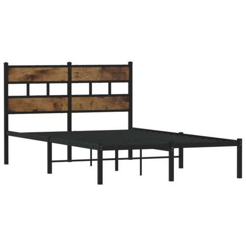 Metalni okvir kreveta bez madraca boja hrasta 120x200 cm - Dimljeni hrast 120 x 200 cm s uzglavljem Cijena