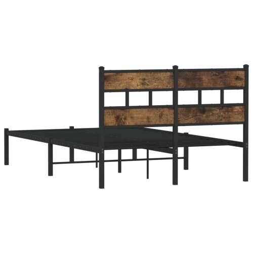 Metalni okvir kreveta bez madraca boja hrasta 120x200 cm - Dimljeni hrast 120 x 200 cm s uzglavljem Cijena