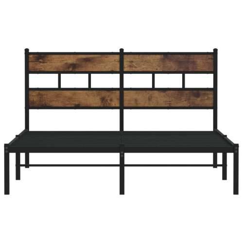 Metalni okvir kreveta bez madraca boja hrasta 140x190 cm Dimljeni hrast 140 x 190 cm s uzglavljem Cijena