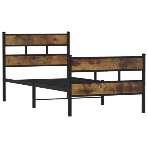 Metalni okvir kreveta bez madraca boja hrasta 100x200 cm - Dimljeni hrast 100 x 200 cm s uzglavljem i podnožjem Cijena