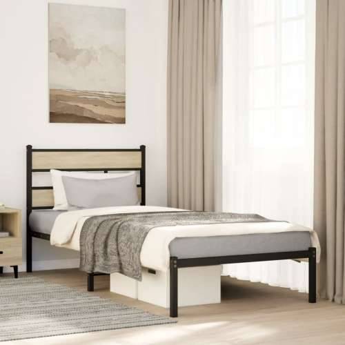Metalni okvir kreveta bez madraca boja hrasta sonome 80x200 cm - sonoma hrast 80 x 200 cm s uzglavljem Cijena