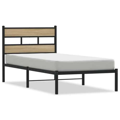 Metalni okvir kreveta bez madraca boja hrasta sonome 80x200 cm - sonoma hrast 80 x 200 cm s uzglavljem Cijena