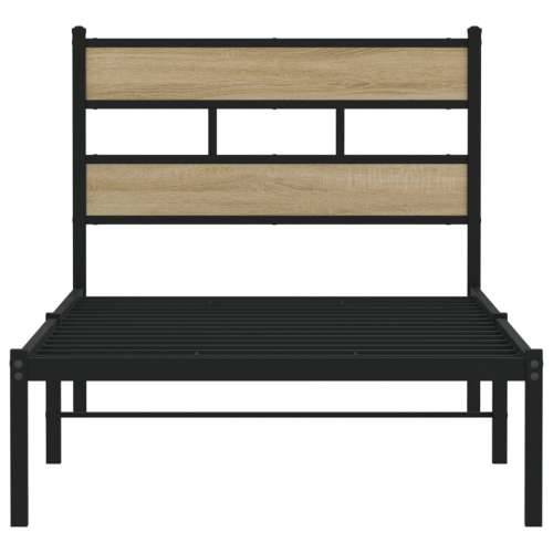 Metalni okvir kreveta bez madraca boja hrasta sonome 80x200 cm - sonoma hrast 80 x 200 cm s uzglavljem Cijena