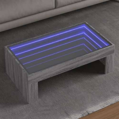 Stolić s beskonačnim LED svjetlima boja hrasta 90x50x30 cm - Sivi hrast sonoma 1 90 cm 50 cm Cijena