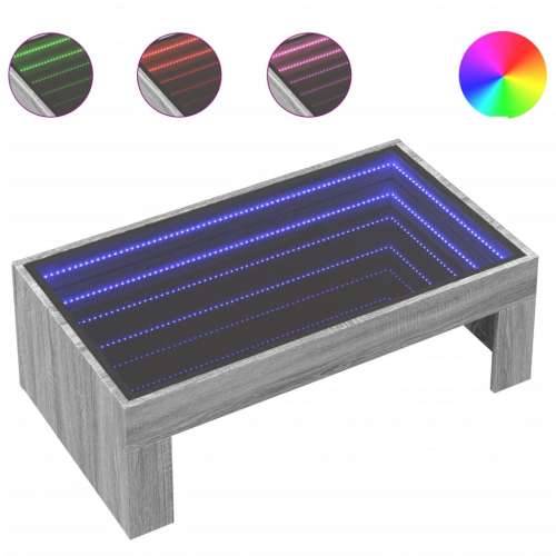 Stolić s beskonačnim LED svjetlima boja hrasta 90x50x30 cm - Sivi hrast sonoma 1 90 cm 50 cm Cijena