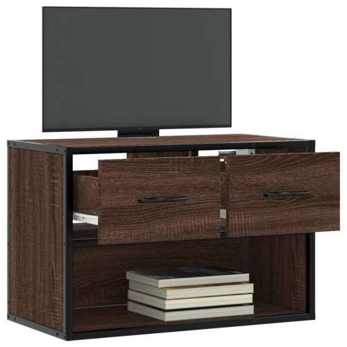 TV ormarić boja hrasta 60x31x39,5 cm konstruirano drvo i metal - Smeđi hrast 1 60 cm Cijena