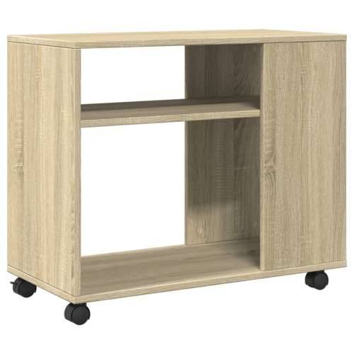 Bočni stolić s kotačima boja hrasta sonome 70x35x60 cm drveni - sonoma hrast 1 Cijena