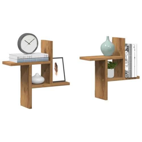 Zidne police 2 kom boja artisian hrast 38x12x38 cm drvene - Boja hrasta 38 x 12 x 38 cm 1 Cijena