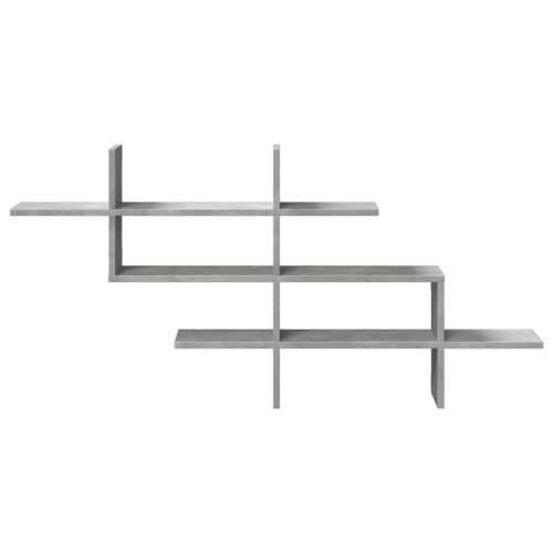 Zidna polica siva boja betona 124,5x18x60,5cm konstruirano drvo - Beton siva 1 Cijena