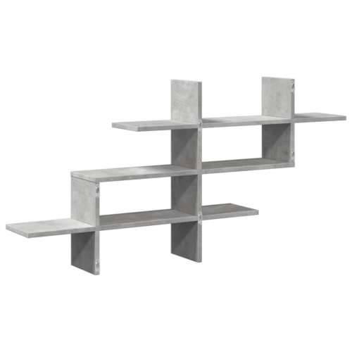 Zidna polica siva boja betona 124,5x18x60,5cm konstruirano drvo - Beton siva 1 Cijena