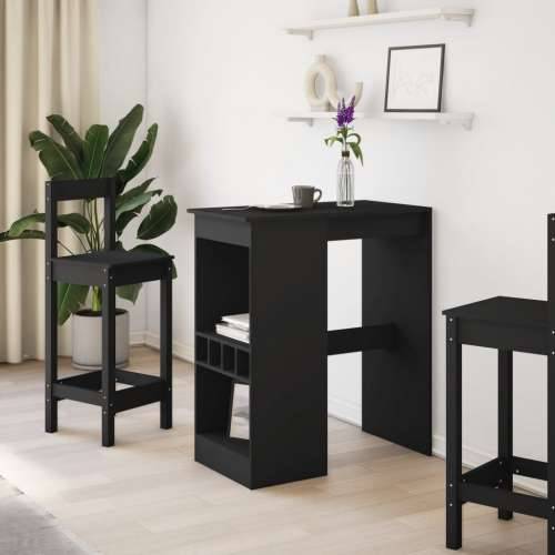 Barski stol s držačima crni 90x47,5x103,5 cm konstruirano drvo - Crna 1 Cijena