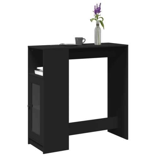Barski stol s držačima crni 101x40x103,5 cm konstruirano drvo - Crna 1 Cijena