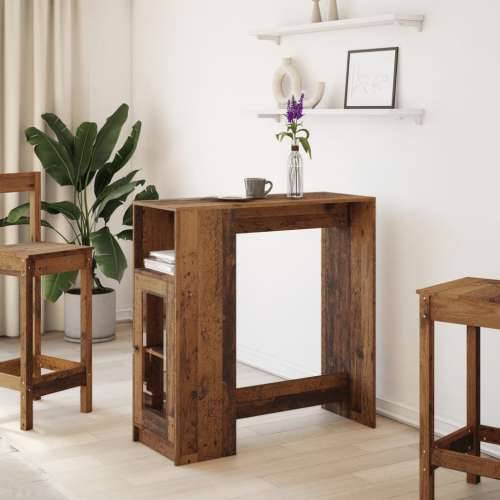 Barski stol s držačima boja drva 101 x 40 x 103,5 cm drveni - Staro drvo 1 Cijena